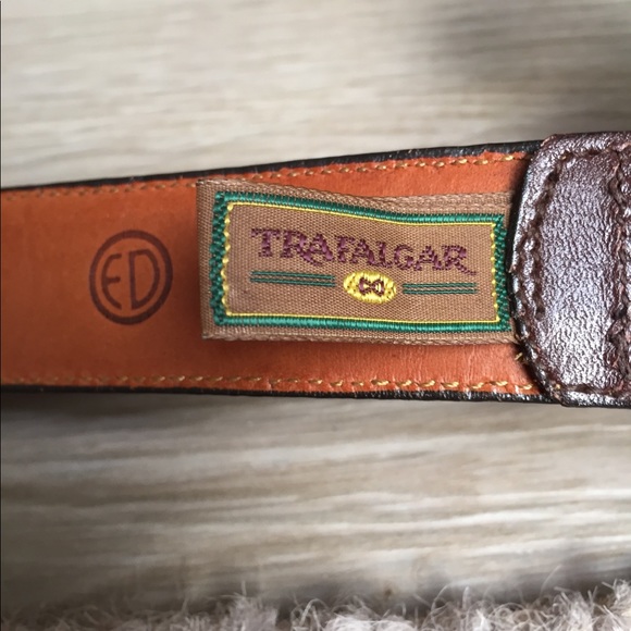 🌀Men’s 34” Brown Leather Trafalgar Belt🌀 - Picture 3 of 6